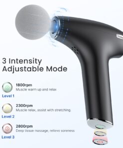 RENPHO Lite Massage Gun with Heat, Mini Massage Gun Deep Tissue, Type C Charging Portable Body Deep Tissue Massager Gun, Quiet Percussion Muscle Massage Gun, Gift for Mom-FSA and HSA Eligible Grey 36 71DTl2QbjFL