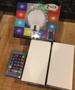 Kobra LED Color Changing Light Bulb with Remote Control - 16 Different Color Choices Smooth, Fade, Flash or Strobe Mode - Smart Remote Lightbulb - RGB & Multi Colored 2 Count (Pack of 1) 43 71DUF8YZ7pL