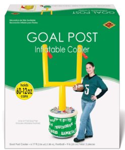 Beistle Inflatable Football Goal Post Cooler With Football, 74” x 28” Holds approx. 60 12oz. Cans – Inflatable Cooler, Drink Containers for Parties, Football Party Decorations, Game Day Coolers Goal Post Cooler w/Football 12 71DWSuP5UsL