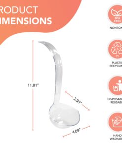 Party Essentials N512 Hard Plastic 5-Ounce Punch Bowl/Serving Ladle, 1-Count, Clear 1 Count (Pack of 1) 7 71DWYIsqhmL