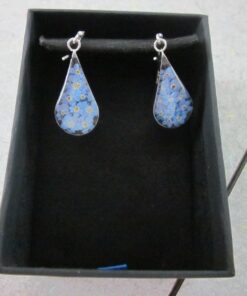 Amazon Collection Sterling Silver Pressed Flower Teardrop Earrings Blue 23 71DWltiL2DL