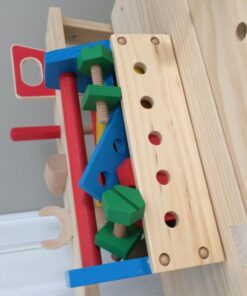 Melissa & Doug Take-Along Tool Kit Wooden Construction Toy (24 pcs), Multicolor, 10.0 x 5.55 x 4.75 36 71DXQH m3zL