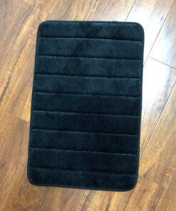 FINDNEW [Update Non-Slip Soft Microfiber Memory Foam Bath Mat,Toilet Bath Rug,with Increased Friction Bottom Washable Quickly Drying Bathroom mats (16" X 24", Black) 16"X 24" 32 71DXhXQq3ML