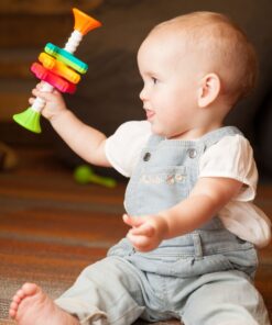 Fat Brain Toys MiniSpinny - Travel-Friendly Spinning, Textured Sensory Baby Toy Modern 14 71DXrnCFeXL