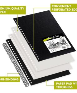 conda 8.5"x11" Hardbound Sketch Book, Double-Sided Hardcover Sketchbook, Spiral Sketch Pad, Durable Acid Free Drawing Art Paper for Kids & Adults A413723 8.5"x11" 24 71DZRB146uL