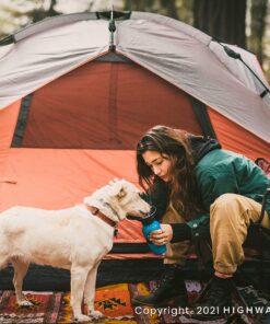 Highwave AutoDogMug Dog Water Bottle BPA-Free Portable Dog Water Bottle | Leak-Proof Portable Dog Water Bottle for Hiking and Traveling | Dish-Washer Safe, 20 oz Blue 24 71Db pbvDQS