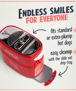 Nostalgia Coca-Cola 2 Slot Bun Mini Tongs, Hot Dog Toaster Works with Chicken, Turkey, Veggie Links, Sausages and Brats, Retro Red Hot Dog Toaster Coke 15 71DbMCcDAJL