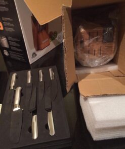 KitchenAid KKFSS14BO 14 Piece Classic Forged Series Brushed Stainless Steel Cutlery Set, Bamboo Wood 14 PC Classic Forged Cutlery Set 38 71Dd7yG5IKL