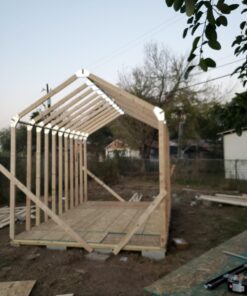 EZBUILDER 70187 Peak Style Shed Instant Framing Kit, 7'x8', Brown 50 71DdLDiOAdL