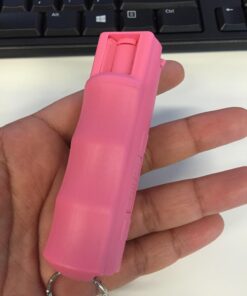 SABRE Pepper Spray, Supports National Breast Cancer Foundation, Maximum Police Strength OC Spray, Quick Release Keychain for Easy Carry and Fast Access, Finger Grip for More Accurate Aim, 25 Bursts Pink (1-Pack) 36 71DeWEPvL