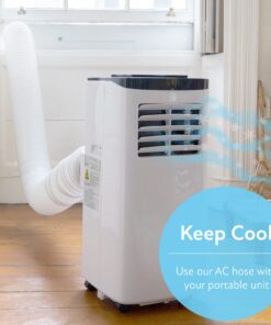 Portable Air Conditioner Hose - AC Hose with 5.9" Diameter, Anti-Clockwise Thread, Length up to 80" - Exhaust Hose for Portable Air Conditioner Vent Compatible with Delonghi & LG Air Conditioner Parts Anti-Clockwise 5.9 inch 22 71DealrUlnL