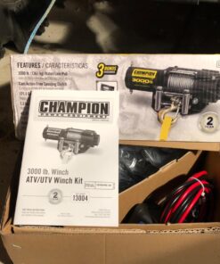 Champion 3000-lb. ATV/UTV Winch Kit, BLACK,RED 3000 lb + ATV/UTV + Roller 47 71Df2RZzo7L