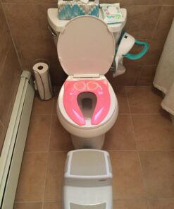 Gimars Portable Travel Potty Seat for Toddlers, Large Folding Travel Potty Seat For Kids Fits All Shape Toilet, Foldable Toilet Seat for Boys & Girls With 6 Non-Slip Silicone Pad, Free Carry Bag, Pink 49 71DgZh7dCHL