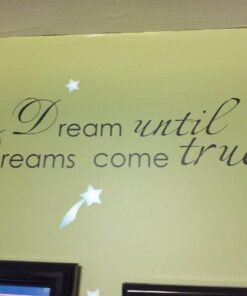 Picniva Black 5'' X 24'' Dream Until Your Dreams Come True Wall Famous PVC Wall Sticker Decal Quote Art Vinyl 5'' X 24'' 20 71DgeZev5iL