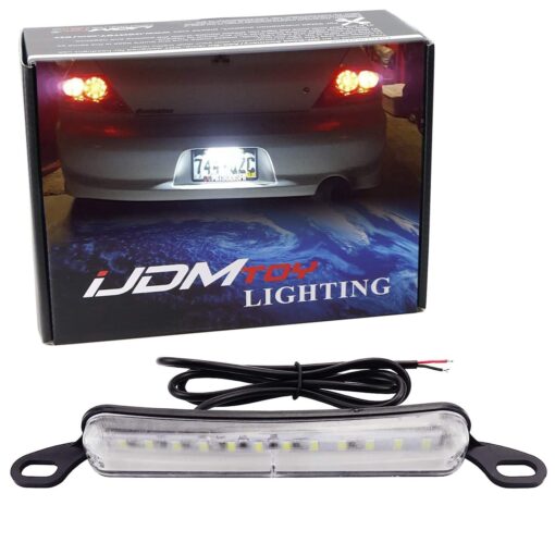 iJDMTOY Universal Fit Bolt-On To License Plate Frame 12-SMD Xenon White LED License Plate Illumination Light Lamp