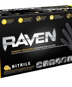 SAS Raven Powder Free Nitrile Disposable Gloves | 7 Mil - Lg | Latex Free, Chemical + Puncture Resistant, Textured Grip, Single Use | for Automotive, Industrial, Janitorial, MRO, Food Service 28 71DhYhG3o4L