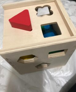 Melissa & Doug Shape Sorting Cube - Classic Wooden Toy With 12 Shapes - Kids Shape Sorter Toys For Toddlers Ages 2+ 47 71Dj32eL7rL 1