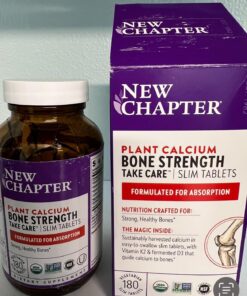 New Chapter Calcium Supplement - Bone Strength Organic Red Marine Algae Calcium - with Vitamin D3+K2 + Magnesium, 70+ Trace Minerals for Bone Health, Gluten Free, Easy to Swallow - 180 Slim Tablets 180 Count (Pack of 1) 23 71DjJPWGQL