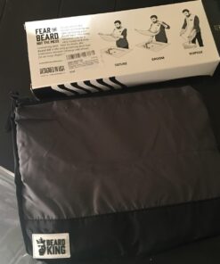 Beard King Beard Bib Apron - Christmas Gifts & Stocking Stuffers for Dad - As Seen on Shark Tank - Men's Hair Catcher for Shaving - Grooming Accessories - Packing Pouch, Black 44 71DjpCtGZkL