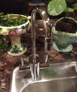 Ready Hot 41-RH-200-F560-CH Instant Hot Water Dispenser System, 2.5 Quarts, Manual Dial Dual Lever Hot and Cold Water Faucet Polished Chrome Manual Hot & Cold 30 71DkyZT9DVL