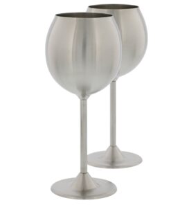 D'Eco Unbreakable 12 Oz Stainless Steel Wine Glasses (2 Pack)- Large Stemmed Matte Silver Wine Goblets - Reusable Indoor Outdoor Drinkware - Keeps Wine Chilled for Longer - Holiday Christmas Gift Idea 2 Count (Pack of 1) 21 71DlDOV2bNL