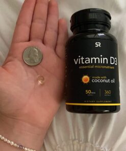 Sports Research Vitamin D3 2000 IU with Coconut MCT Oil - High Potency Vitamin D Supplement for Immune & Bone Support - Non-GMO Verified, Gluten & Soy Free – 50mcg, 360 Liquid Softgels D3 (2,000 IU) 32 71DlTFSd5kL