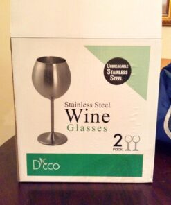 D'Eco Unbreakable 12 Oz Stainless Steel Wine Glasses (2 Pack)- Large Stemmed Matte Silver Wine Goblets - Reusable Indoor Outdoor Drinkware - Keeps Wine Chilled for Longer - Holiday Christmas Gift Idea 2 Count (Pack of 1) 30 71DmNE2GCQL