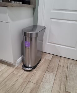 simplehuman 45 Liter / 12 Gallon Slim Hands-Free Kitchen Step Trash Can, Brushed Stainless Steel 41 71DmNH AqfL