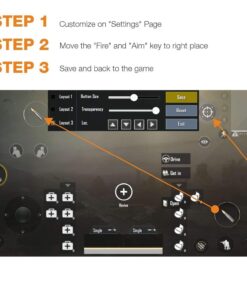 Mobile Game Controller,(Back Trigger) URUTOREO Sensitive Shoot and Aim Buttons L1R1 for PUBG/Knives Out/Rules of Survival Cell Phone Game Controller for Android iOS (Transparent) (1 Pair) 11 71DmUbB0dgL