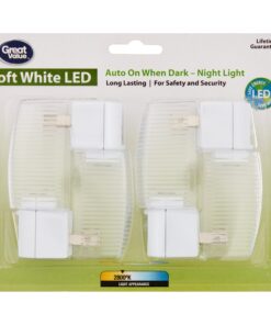 Meridian Great Value Soft White 2800K LED Night Lights, Automatic on When Dark, 4 Count - 1 Package (Includes 4 Nite Lites Total) 9 71DmoMysRTL