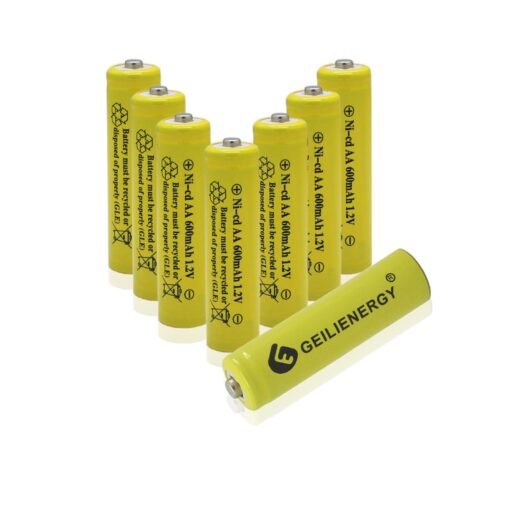 GEILIENERGY Solar Light AA NiCd AA 600mAh 1.2V Rechargeable Batteries for Solar Lamp Garden Lights(8 PCS) 8PCS NiCd 600mAh Yellow Color