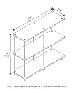 Furinno Turn-N-Tube 3-Tier Double Size Storage Display Rack, Espresso/Black, Plastic Pole 2 x 2 20 71Dn39KAfBL