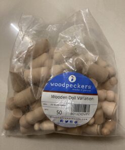 Wood Peg Doll Set, 50 Piece Wood Peg Family (Toy Peg People: Dad, Mom, Angel, Child, Baby) Unfinished for Crafts & Play, by Woodpeckers Complete Family Set - 50 Pieces Pack of 50 33 71DntaqmBZL