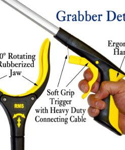 RMS Premium 7-Piece Hip Knee Replacement Kit with Leg Lifter, 19 and 32 inch Rotating Reacher Grabber, Long Handle Shoe Horn, Sock Aid, Dressing Stick, Bath Sponge - for Knee or Back Surgery Recovery 7 Piece Set 24 71DoSQf8wrL