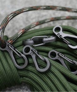 SZHOWORLD 10PCS/LOT Mini SF Spring Backpack Clasps Metal Snap Carabiners EDC Keychain Camping Bottle Paracord Hooks Black 16 71Doi2MlJiL
