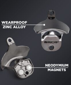 Alternative view of MAGCAP Outdoor Bottle Opener Wall Mounted - Style Magnetic Beer Bottle Opener that Catches Caps - Easy to Install and Incredibly Convenient (Gunmetal Black) 1 Gunmetal Black