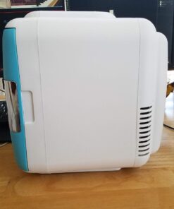 Cooluli Mini Fridge for Bedroom - Car, Office Desk & Dorm Room - Portable 4L/6 Can Electric Plug In Cooler & Warmer for Food, Drinks, Skincare Beauty & Makeup - 12v AC/DC & Exclusive USB Option, Blue 68 71DthwQJqIL