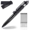 KEPEAK Military Tactical Pen, Professional Self Defense Pen, Emergency Glass Breaker Pen - Tungsten Steel, Writing Tool with 6 Refill Black 16 71DttKBoJRL