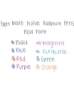 Paper Mate 1960662 Profile Retractable Ballpoint Pens, Assorted Colors, 8-Count 16 71DuFjvuP7L