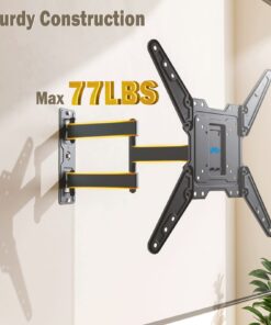 Mounting Dream UL Listed TV Wall Mount for Most 26-55 Inch TVs, Full Motion TV Mount with Perfect Center Design, Articulating Wall Mount TV Bracket Swivel and Tilt, Max VESA 400x400mm, Up to 77LBS 29 71DuMukm76L