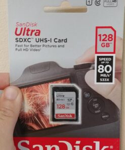 SanDisk Ultra 128GB SDXC UHS-I Memory Card up to 80MB/s (SDSDUNC-128G-GN6IN), Black 16 71DwwDbJ7hL