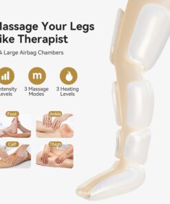 FIT KING Full Leg Massager with Heat, Air Compression Massager for Foot Calf & Thigh Muscle Relaxation and Recovery, Helpful for Pain Relief,Swelling, Edema and RLS, FSA-HSA Approved Full Leg with Heat 20 71Dxvfm2gVL