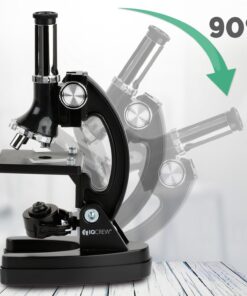 Alternative view of AmScope 120X-1200X 52-pcs Kids Beginner Microscope STEM Kit with Metal Body Microscope, Plastic Slides, LED Light and Carrying Box (M30-ABS-KT51),Black B) Black Microscope Kit
