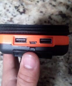 FEELLE Solar Charger Power Bank - 25000mAh Portable Phone Charger 3A Fast Charging External Battery Pack with 4 Solar Panels for Phone Outdoor Camping Orange Yellow 43 71E2ByCvXqL