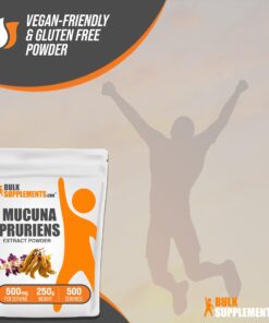 BULKSUPPLEMENTS.COM Mucuna Pruriens Extract - Herbal Supplements, Mucuna Pruriens Supplements, Mucuna Pruriens Powder - Vegan & Gluten Free, 500mg per Serving, 250g (8.8 oz) 8.8 Ounce (Pack of 1) 11 71E2kqOAYJL