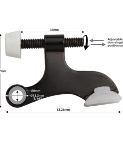 Alternative view of 10 Pack Rok Hardware Adjustable Heavy Duty Hinge Pin Door Stop in Oil-Rubbed Bronze Finish, ROKDSP1ORB 10 Pack Oil Rubbed Bronze