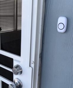 SadoTech Wireless Doorbells for Home, Apartments, Businesses, Classrooms, etc. - 2 Door Bell Ringer & 1 Plug-In Chime Receiver, Battery Operated, Easy-to-Use, Wireless Doorbell w/LED Flash, White 2 push buttons + 1 receiver 47 71E4DgyfiL 2