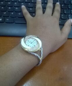 Soleasy New Fashion Women's Bangle Wrist Watch Quartz Gold-White WTH0051 13 71E4y D0OXL