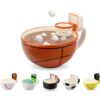MAX'IS Creations The Mug with a Hoop Novelty Hot Chocolate Funny Big Basketball Coffee Mug w Mini Hoop Cereal Bowl Sports Coach Gifts for Boys 8-12 12-14 Girls Kids, Basketball Accessories, 16oz
