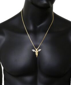 Fashion 21 Sparkled Micro Baby Angel Cherub Pendant 2mm 24 inches Box Chain Necklace Gold Silver Tone 21 71E5i4niGoL